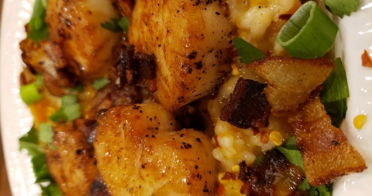 Butternut Squash Risotto with Pan Seared Scallops